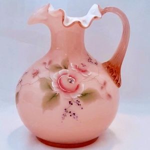 ♥️ 💲SALE💲Host Pick!  Vintage Fenton Handpainted Pitcher Signed by Artist